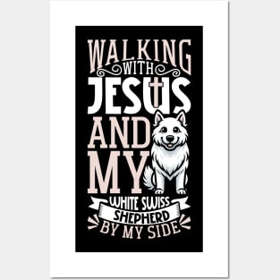 Jesus and dog - Berger Blanc Suisse Posters and Art